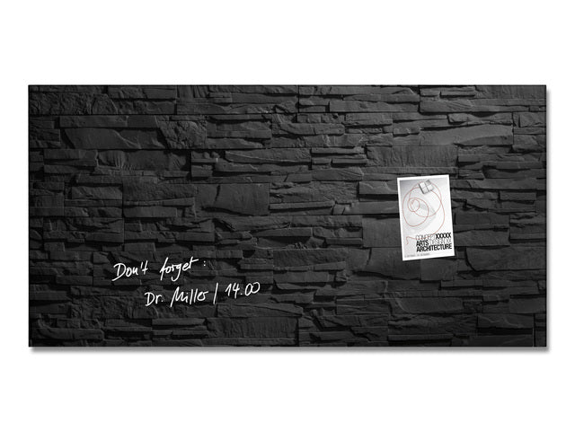 Glasmagneetbord Sigel Artverum 910x460x15mm leisteen