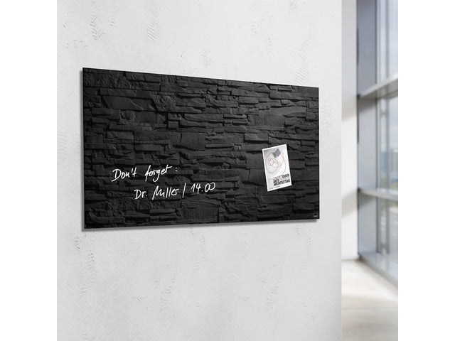 Glasmagneetbord Sigel Artverum 910x460x15mm leisteen