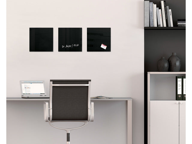 Glasmagneetbord Sigel Artverum 300x300x15mm zwart