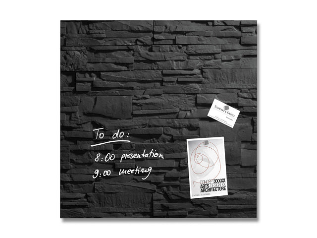 Glasmagneetbord Sigel Artverum 480x480x15mm leisteen