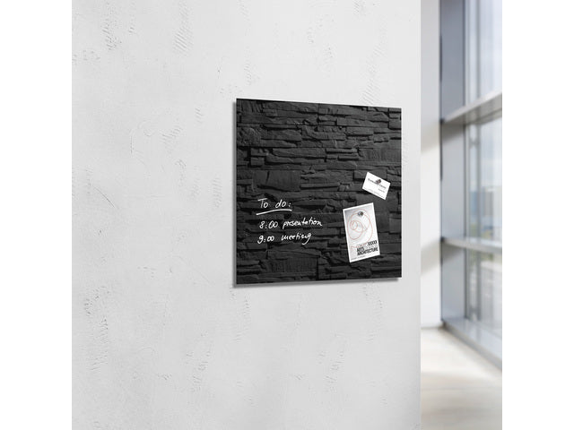 Glasmagneetbord Sigel Artverum 480x480x15mm leisteen