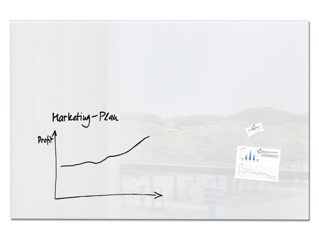 Glasmagneetbord XL Sigel Artverum 1500x1000x18mm super wit