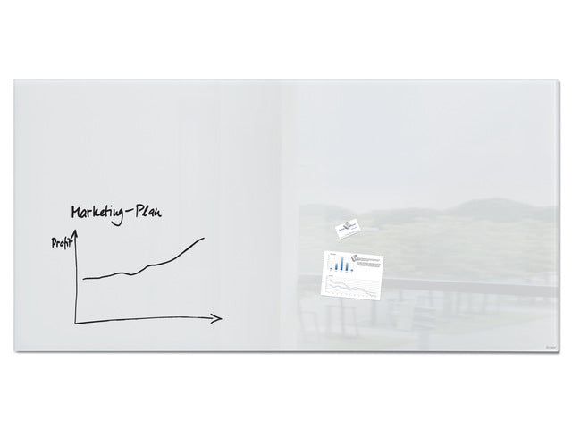 Glasmagneetbord XL Sigel super wit 2000x1000x18mm 2 magneten