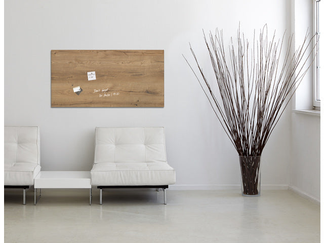 Glasmagneetbord Sigel Artverum 910x460x15mm Naturel Hout