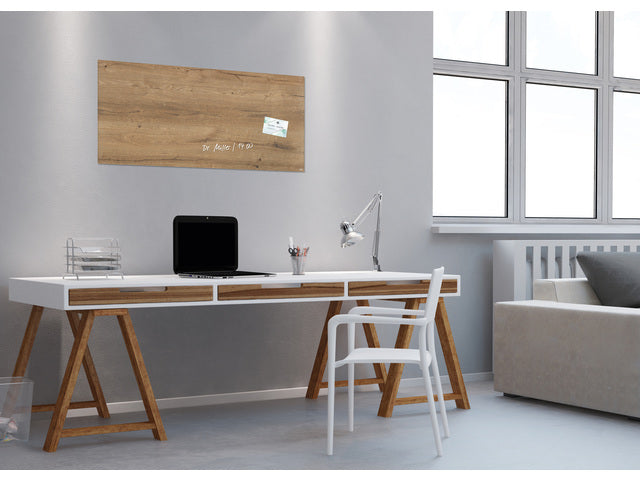 Glasmagneetbord Sigel Artverum 910x460x15mm Naturel Hout