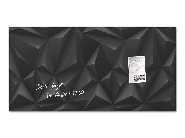 Glasmagneetbord Sigel Artverum 910x460x15mm Black Diamond