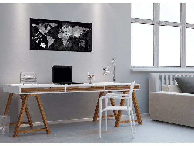 Glasmagneetbord Sigel Artverum 910x460x15mm wereldkaart