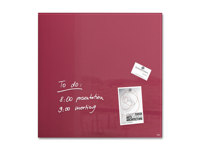 Glasmagneetbord Sigel Artverum 480x480x15mm bessenrood