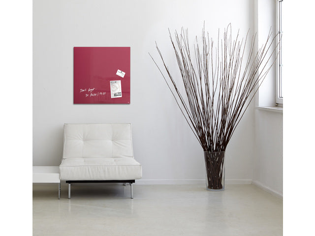 Glasmagneetbord Sigel Artverum 480x480x15mm bessenrood