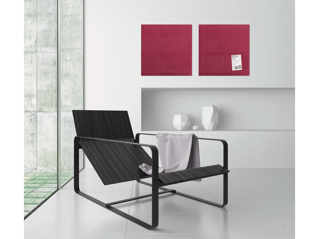 Glasmagneetbord Sigel Artverum 480x480x15mm bessenrood