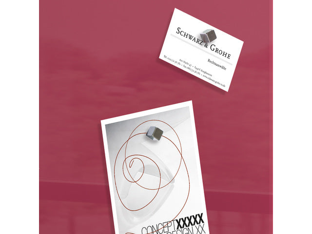 Glasmagneetbord Sigel Artverum 480x480x15mm bessenrood