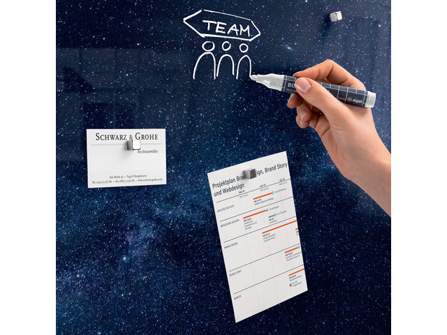 Glasmagneetbord Sigel GALAXY 600x400x15mm 3 magn + bevestigingsmateriaal