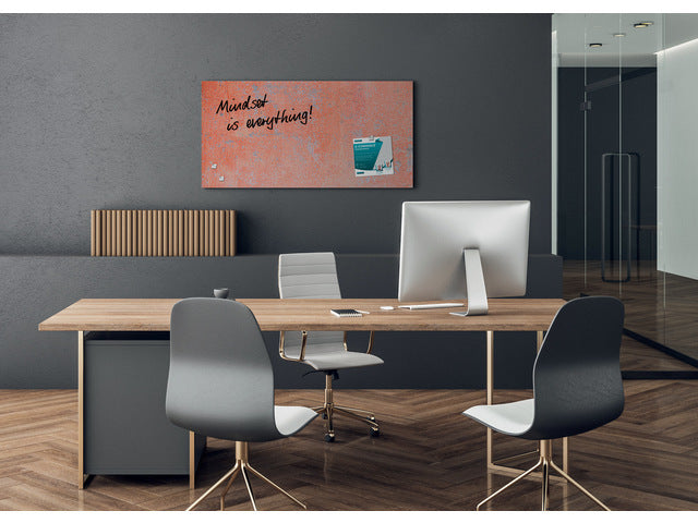 Glas-magneetbord Sigel Artverum Rood Wandmat. 910x460x15 mm.