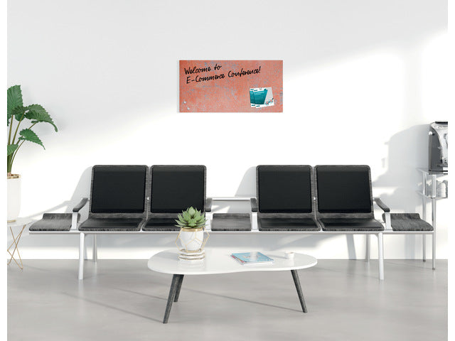 Glas-magneetbord Sigel Artverum Rood Wandmat. 910x460x15 mm.