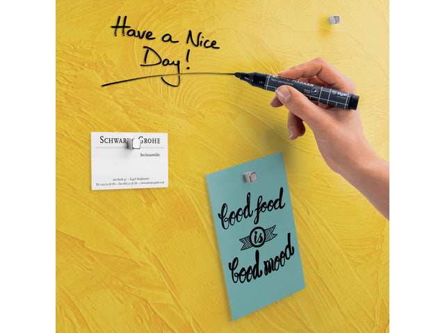 Glas-magneetbord Sigel Artverum Geel Structuur mat 480x480x15mm