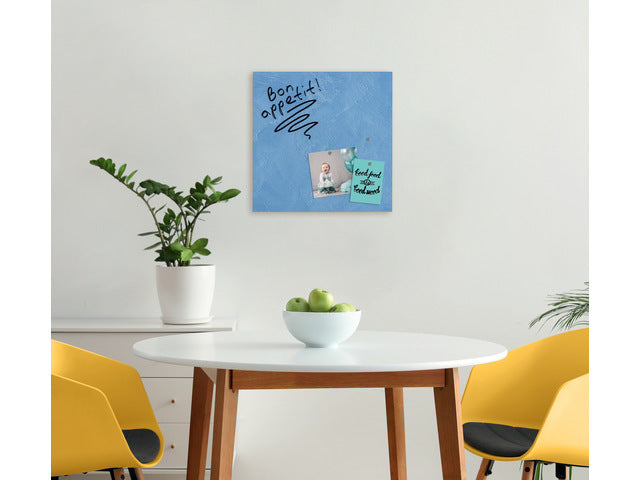 Glas-magneetbord Sigel Artverum Blauw Structuur mat. 480x480x15 mm