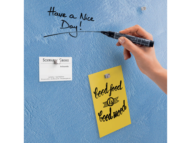 Glas-magneetbord Sigel Artverum Blauw Structuur mat. 480x480x15 mm