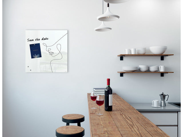 Glas-magneetbord Sigel Artverum Line Art. 480x480x15 mm