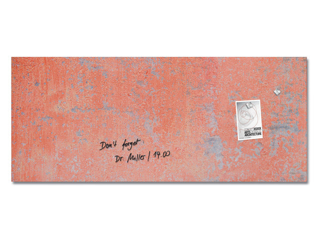 Glas-magneetbord Sigel Artverum Rood Wandmat. 1300x550x18mm