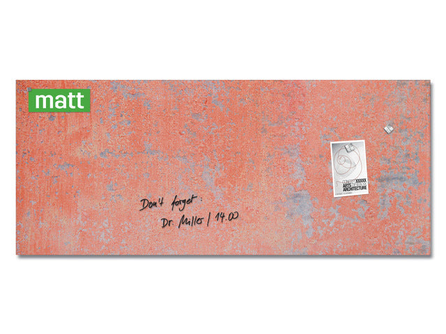 Glas-magneetbord Sigel Artverum Rood Wandmat. 1300x550x18mm