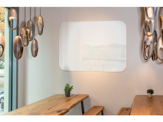 Glasmagneetbord Artverum wit 1200x900x10mm incl. magneetbord bordmarkering zwart