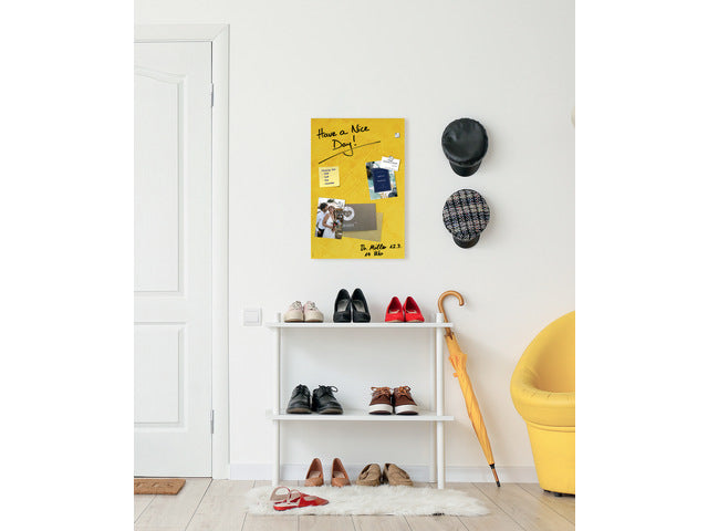 Glas-magneetbord Sigel Artverum Geel Structuur mat. 600x400x15mm