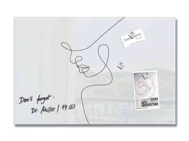 Glas-magneetbord Sigel Artverum Line Art. 600x400x15mm