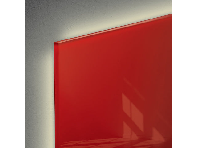 Glasmagneetbord Sigel Artverum LED licht 480x480x15 rood