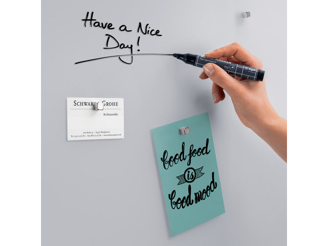 Glas-magneetboard Sigel Artverum mat lichtgrijs. 600x400x15mm