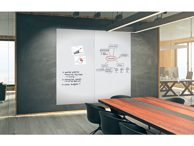 Glasmagneetbord XL Sigel mat super wit 2000x1000x18mm 2 magn