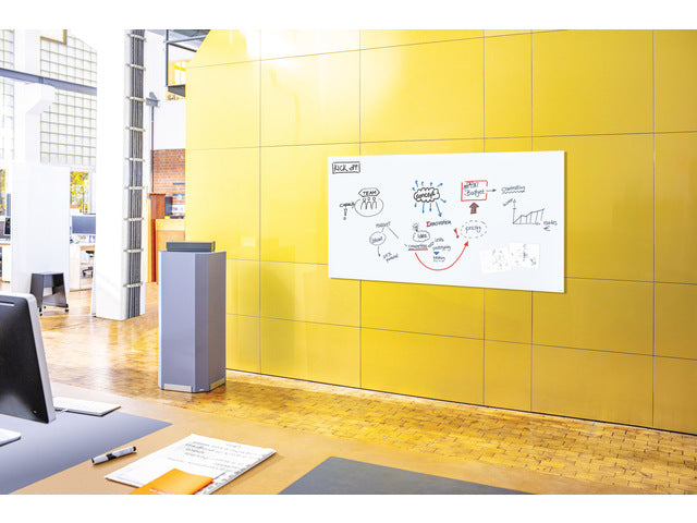 Glasmagneetbord XL Sigel mat super wit 2000x1000x18mm 2 magn