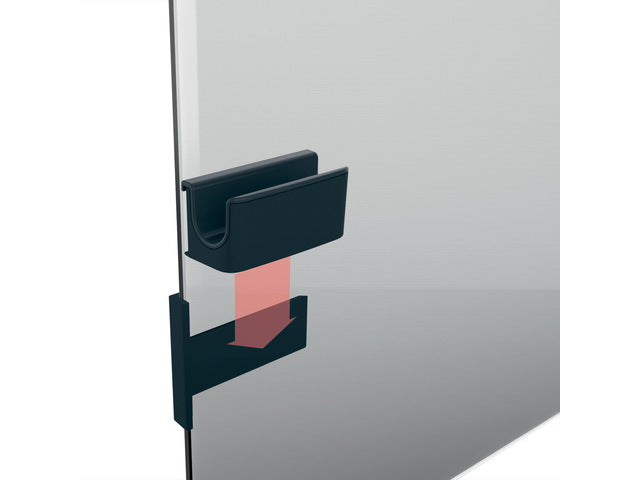 Stiftenhouder, antraciet, inclusief magnetische clip voor bevestiging aan het glas-magneetbord, kunststof, 75x37x35 mm, 1 st