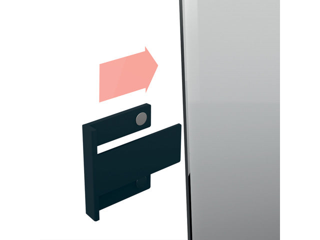 Stiftenkoker M, antraciet, inclusief magnetische clip voor bevestiging aan het glas-magneetbord, kunststof, 120x94x51 mm, 1 st