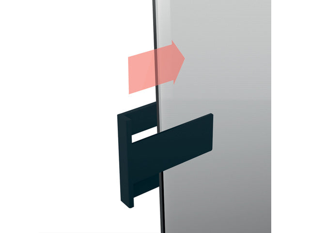 Stiftenkoker M, antraciet, inclusief magnetische clip voor bevestiging aan het glas-magneetbord, kunststof, 120x94x51 mm, 1 st