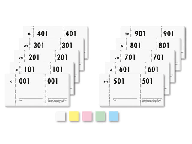 Nummerblok Sigel assorti 10 blok a 100 vel 1 t/m 1000