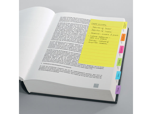 Tabmarker notities Sigel 98x148mm 6 kleuren 42 vellen