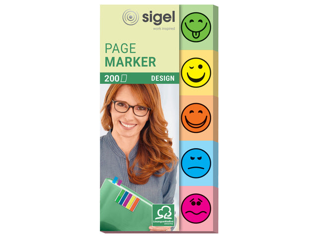 Indexeringsstrookjes Sigel design "Smile" 5 verminderd