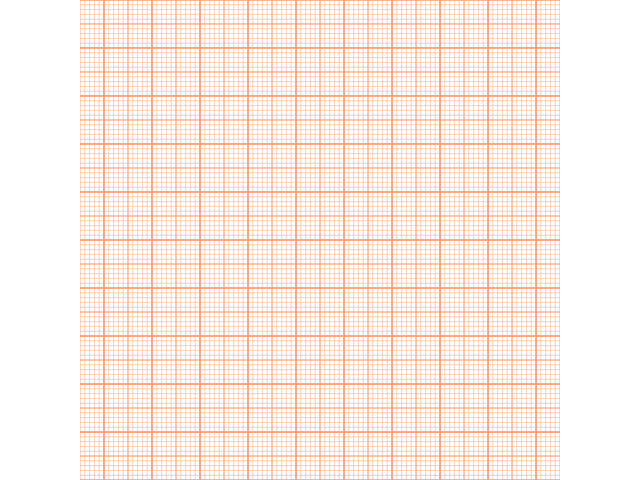 Schrijfonderlegger van papier, Grafiek, millimeter geruit, wit/oranje, 595x410 mm, 80 gr, 30 vel. Ongedateerd.