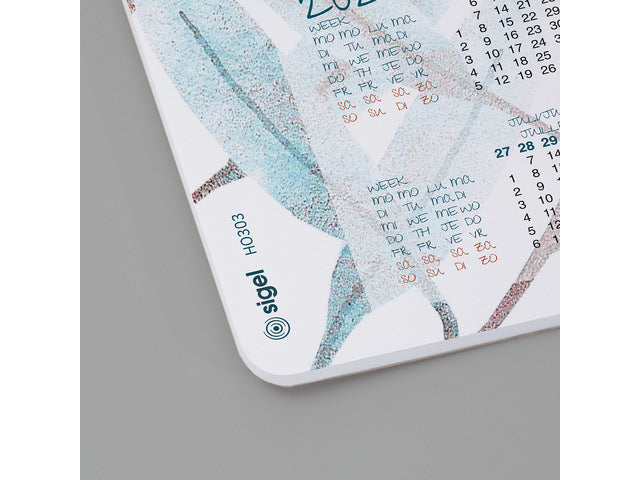 Designonderlegger Sigel Frosted Leaves 25/26/27 met afgeronde hoeken A2 30 vel