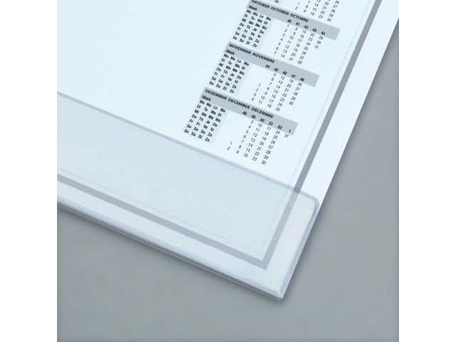 Bureauonderlegger Sigel Protect 59,5x41cm, 80gr papier, 40 vel, met transparante kunststof beschermrand. 2024/2025