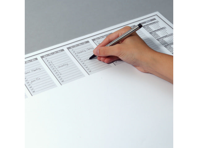 Bureauonderlegger Sigel Protect 59,5x41cm, 80gr papier, 40 vel, met transparante kunststof beschermrand. 2024/2025