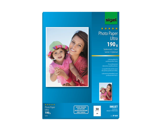 Inkjet Ultra Fotopapier A4 190 Gramm mit 50 Vel