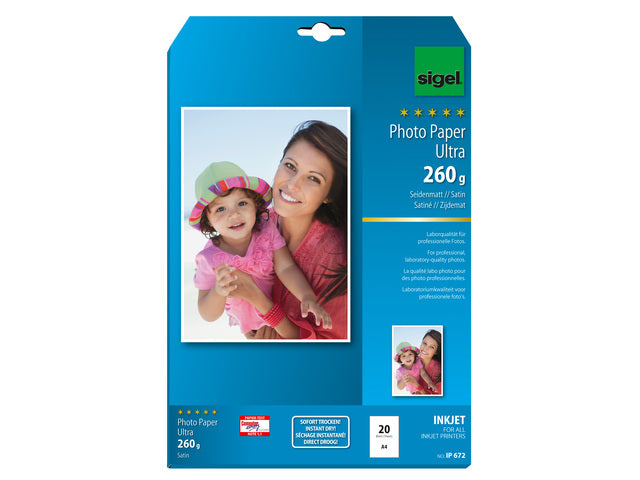 Inkjet Ultra Fotopapier A4 260 Gramm mit 20 Vel
