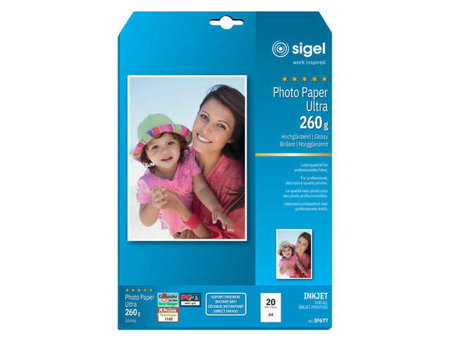 Inkjet Ultra Fotopapier A4 260 Gramm Hoogglans 20 Vel