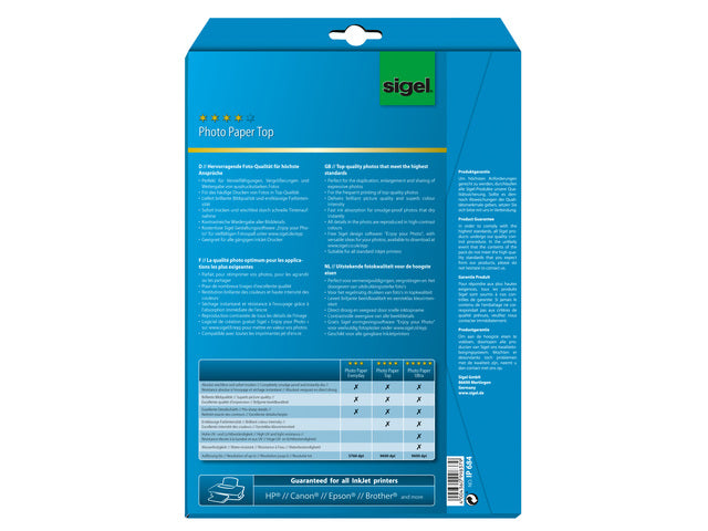Inkjetpapier Sigel A4 190g Fotopapier mit 20 Blatt