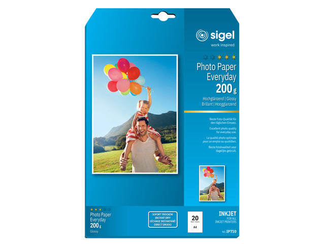 Inkjetfotopapier Everyday plus A4 mit 200gr Eichel 20 Vel