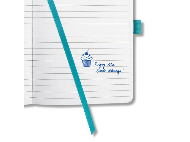 Notitieboek Sigel Jolie Flair A6 hardcover gelinieerd Aqua groen