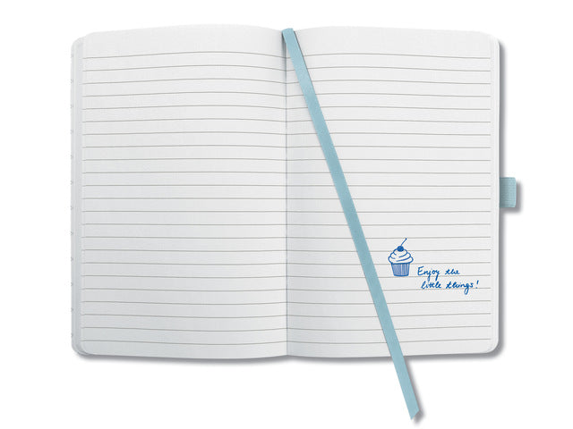 Notitieboek Sigel Jolie Flair A6 hardcover gelinieerd hemelsblauw