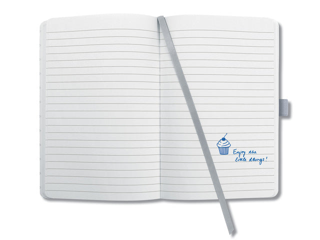 Notitieboek Sigel Jolie Impress A6 hardcover gelinieerd 'Glacier Grey'