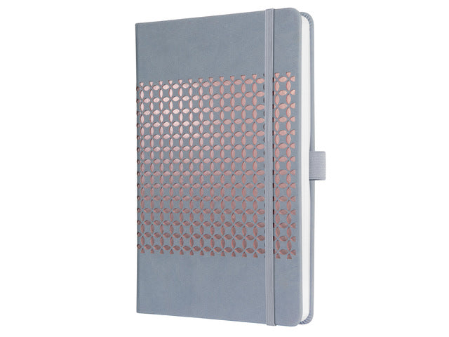 Benachrichtigungsbuch Sigel Jolie Impress A5 gebundenes Hardcover mit Linien „Glacier Grey“